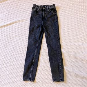 Zara straight jeans in washed black (size US 0)